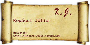 Kopácsi Júlia névjegykártya
