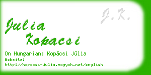 julia kopacsi business card